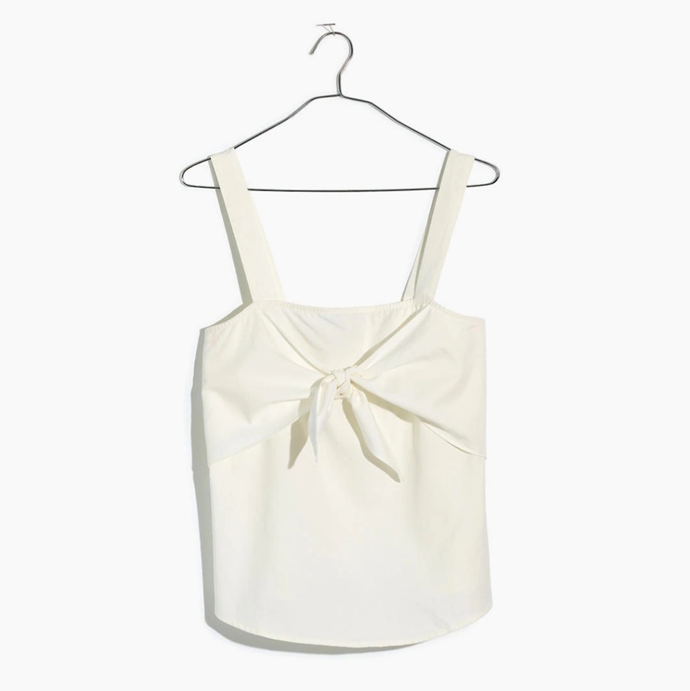 White tie front cami top